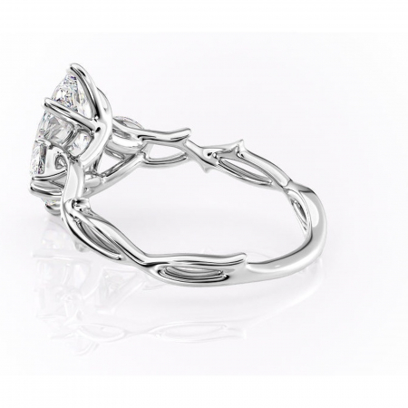 Inel de logodnă Elira din aur Alb 14kt cu moissanite tăietură marquise – Montură cu trei pietre rafinată pentru profil mediu | Personalizează și configurează gratuit online [4]