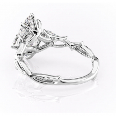 Inel de logodnă Elira din aur Alb 14kt cu moissanite tăietură marquise – Montură cu trei pietre rafinată pentru profil mediu | Personalizează și configurează gratuit online [3]