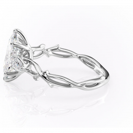 Inel de logodnă Elira din aur Alb 14kt cu moissanite tăietură marquise – Montură cu trei pietre rafinată pentru profil mediu | Personalizează și configurează gratuit online [5]