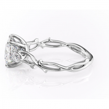 Inel de logodnă Elira din aur Alb 14kt cu moissanite tăietură princess – Montură cu trei pietre rafinată pentru profil mediu | Personalizează și configurează gratuit online [5]