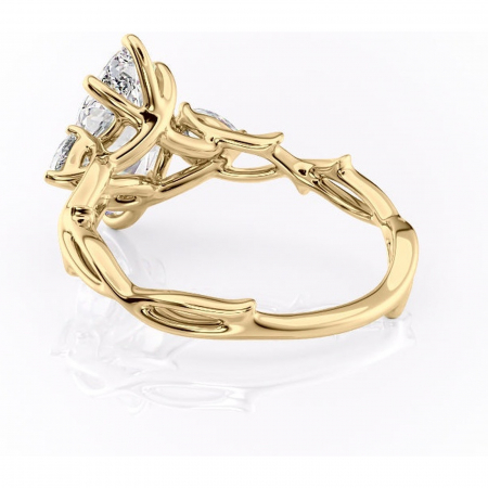 Inel de logodnă Elira din aur Galben 14kt cu moissanite tăietură marquise – Montură cu trei pietre rafinată pentru profil mediu | Personalizează și configurează gratuit online [3]