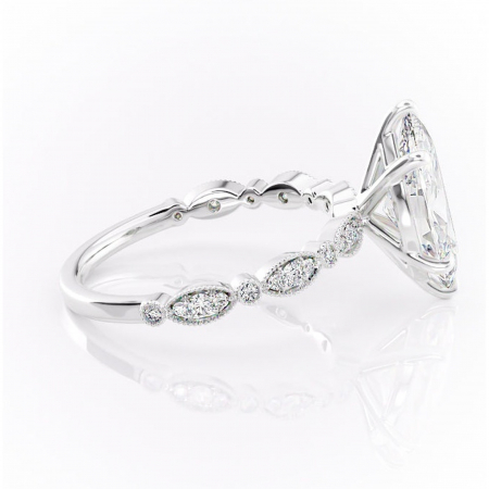 Inel de logodnă Elowen din aur Alb 14kt cu moissanite tăietură marquise – Pietre laterale rafinată pentru profil înalt | Personalizează și configurează gratuit online [1]