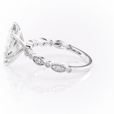 Inel de logodnă Elowen din aur Alb 14kt cu moissanite tăietură marquise – Pietre laterale rafinată pentru profil înalt | Personalizează și configurează gratuit online [5]