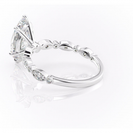 Inel de logodnă Elowen din aur Alb 14kt cu moissanite tăietură marquise – Pietre laterale rafinată pentru profil înalt | Personalizează și configurează gratuit online [4]