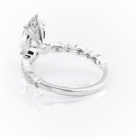 Inel de logodnă Elowen din aur Alb 14kt cu moissanite tăietură marquise – Pietre laterale rafinată pentru profil înalt | Personalizează și configurează gratuit online [3]