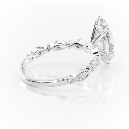 Inel de logodnă Elowen din aur Alb 14kt cu moissanite tăietură marquise – Pietre laterale rafinată pentru profil înalt | Personalizează și configurează gratuit online [2]
