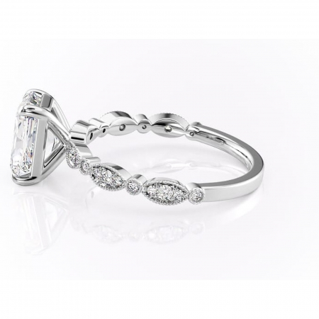 Inel de logodnă Elowen din aur Alb 14kt cu moissanite tăietură radiantă – Pietre laterale rafinată pentru profil înalt | Personalizează și configurează gratuit online [5]