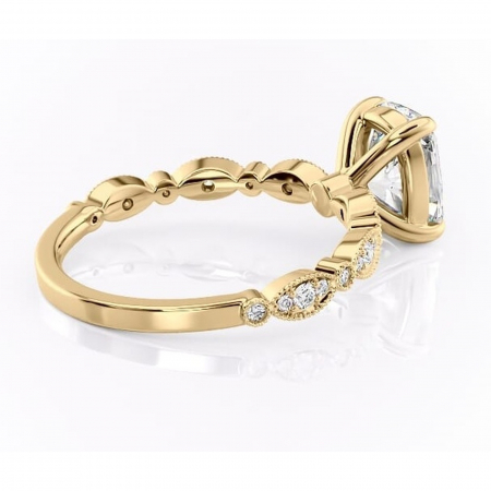Inel de logodnă Elowen din aur Galben 14kt cu moissanite tăietură asscher – Pietre laterale rafinată pentru profil înalt | Personalizează și configurează gratuit online [2]
