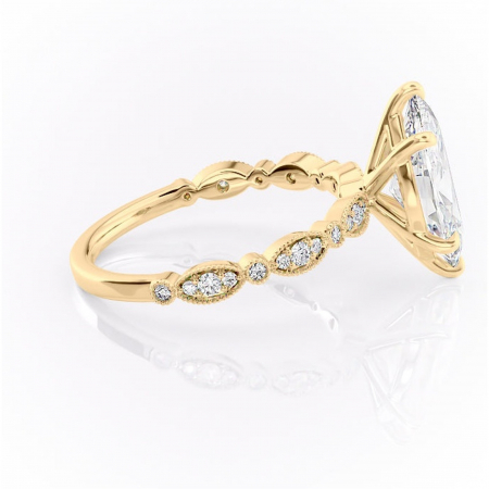 Inel de logodnă Elowen din aur Galben 14kt cu moissanite tăietură marquise – Pietre laterale rafinată pentru profil înalt | Personalizează și configurează gratuit online [1]