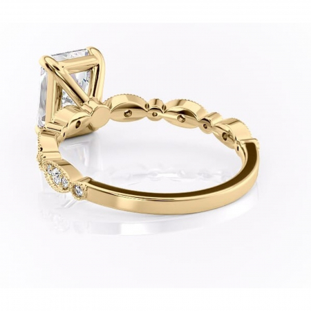 Inel de logodnă Elowen din aur Galben 14kt cu moissanite tăietură radiantă – Pietre laterale rafinată pentru profil înalt | Personalizează și configurează gratuit online [3]