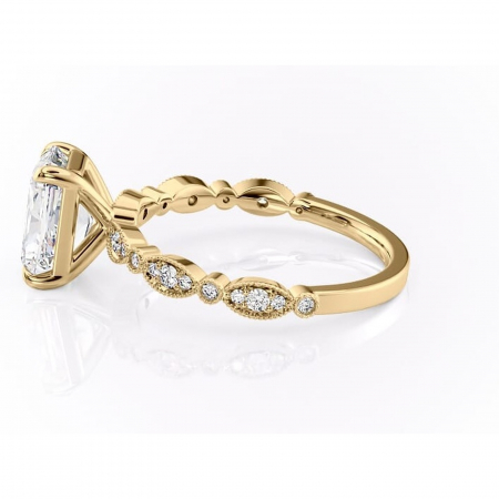 Inel de logodnă Elowen din aur Galben 14kt cu moissanite tăietură radiantă – Pietre laterale rafinată pentru profil înalt | Personalizează și configurează gratuit online [5]