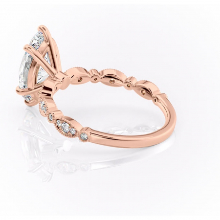 Inel de logodnă Elowen din aur Rose 18kt cu moissanite tăietură marquise – Pietre laterale rafinată pentru profil înalt | Personalizează și configurează gratuit online [4]