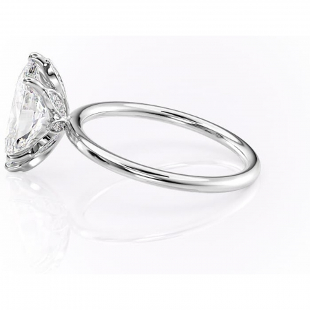 Inel de logodnă Emerald din aur Alb 14kt cu moissanite tăietură marquise – Solitar rafinată pentru profil înalt | Personalizează și configurează gratuit online [5]