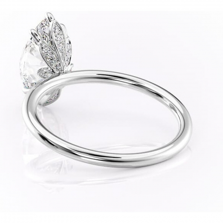 Inel de logodnă Emerald din aur Alb 14kt cu moissanite tăietură marquise – Solitar rafinată pentru profil înalt | Personalizează și configurează gratuit online [3]