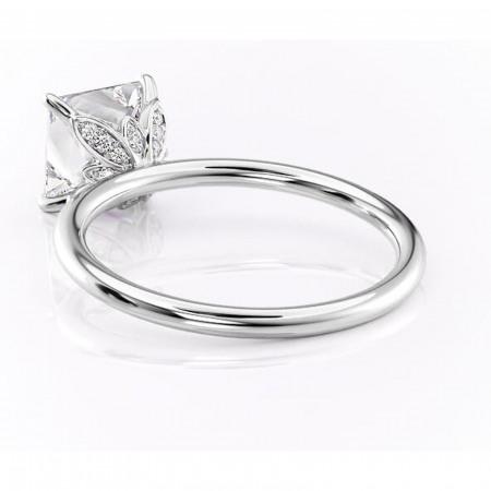 Inel de logodnă Emerald din aur Alb 14kt cu moissanite tăietură princess – Solitar rafinată pentru profil înalt | Personalizează și configurează gratuit online [3]