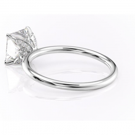 Inel de logodnă Emerald din aur Alb 14kt cu moissanite tăietură princess – Solitar rafinată pentru profil înalt | Personalizează și configurează gratuit online [4]