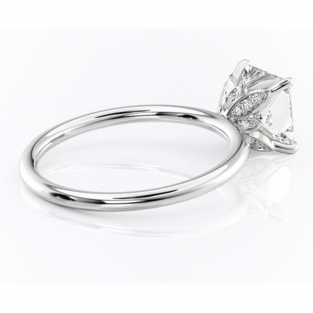 Inel de logodnă Emerald din aur Alb 14kt cu moissanite tăietură princess – Solitar rafinată pentru profil înalt | Personalizează și configurează gratuit online [2]