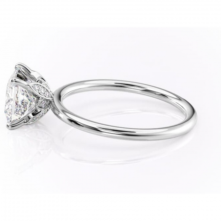 Inel de logodnă Emerald din aur Alb 14kt cu moissanite tăietură princess – Solitar rafinată pentru profil înalt | Personalizează și configurează gratuit online [5]