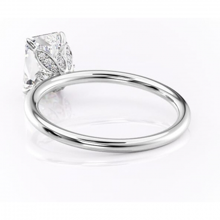 Inel de logodnă Emerald din aur Alb 14kt cu moissanite tăietură radiantă – Solitar rafinată pentru profil înalt | Personalizează și configurează gratuit online [3]