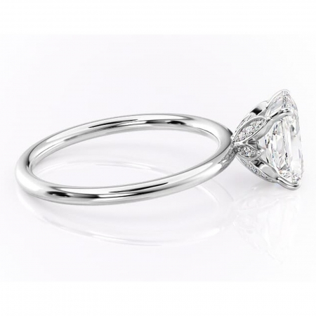 Inel de logodnă Emerald din aur Alb 14kt cu moissanite tăietură radiantă – Solitar rafinată pentru profil înalt | Personalizează și configurează gratuit online [1]