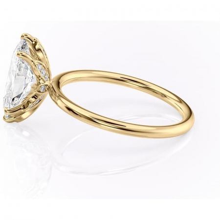 Inel de logodnă Emerald din aur Galben 14kt cu moissanite tăietură marquise – Solitar rafinată pentru profil înalt | Personalizează și configurează gratuit online [5]