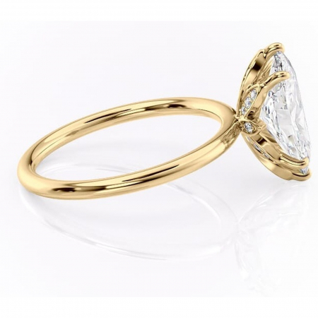 Inel de logodnă Emerald din aur Galben 14kt cu moissanite tăietură marquise – Solitar rafinată pentru profil înalt | Personalizează și configurează gratuit online [1]