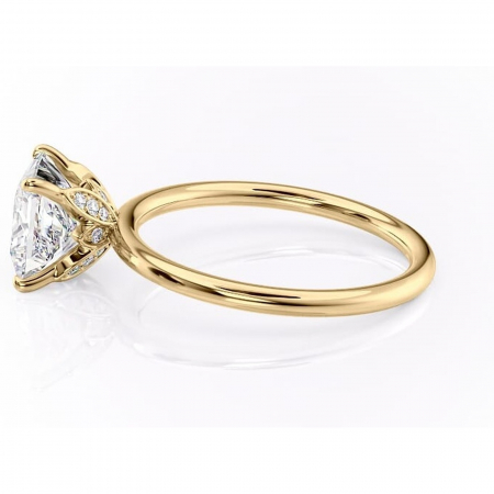 Inel de logodnă Emerald din aur Galben 18kt cu moissanite tăietură princess – Solitar rafinată pentru profil înalt | Personalizează și configurează gratuit online [5]