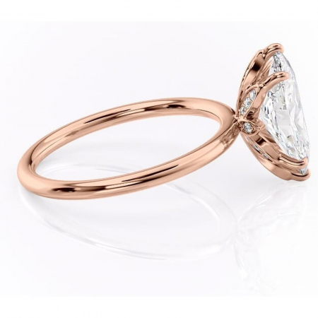 Inel de logodnă Emerald din aur Rose 14kt cu moissanite tăietură marquise – Solitar rafinată pentru profil înalt | Personalizează și configurează gratuit online [1]