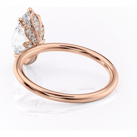 Inel de logodnă Emerald din aur Rose 14kt cu moissanite tăietură marquise – Solitar rafinată pentru profil înalt | Personalizează și configurează gratuit online [3]