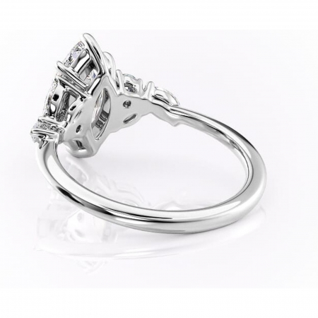 Inel de logodnă Emmeline din aur Alb 14kt cu moissanite tăietură marquise – Pietre laterale rafinată pentru profil mediu | Personalizează și configurează gratuit online [3]