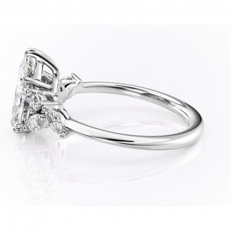 Inel de logodnă Emmeline din aur Alb 14kt cu moissanite tăietură pară – Pietre laterale rafinată pentru profil mediu | Personalizează și configurează gratuit online [5]