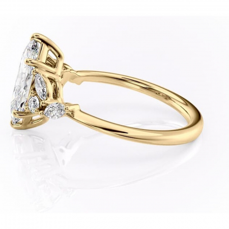 Inel de logodnă Emmeline din aur Galben 14kt cu moissanite tăietură marquise – Pietre laterale rafinată pentru profil mediu | Personalizează și configurează gratuit online [5]