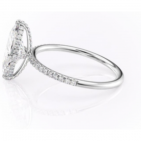 Inel de logodnă Estelle din aur Alb 14kt cu moissanite tăietură marquise – Montură pavé rafinată pentru profil înalt | Personalizează și configurează gratuit online [5]