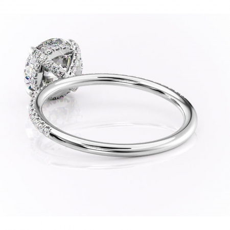 Inel de logodnă Estelle din aur Alb 14kt cu moissanite tăietură rotundă – Montură pavé rafinată pentru profil înalt | Personalizează și configurează gratuit online [3]