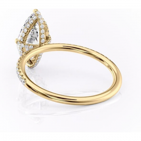 Inel de logodnă Estelle din aur Galben 14kt cu moissanite tăietură marquise – Montură pavé rafinată pentru profil înalt | Personalizează și configurează gratuit online [3]