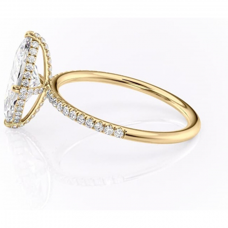 Inel de logodnă Estelle din aur Galben 14kt cu moissanite tăietură marquise – Montură pavé rafinată pentru profil înalt | Personalizează și configurează gratuit online [5]
