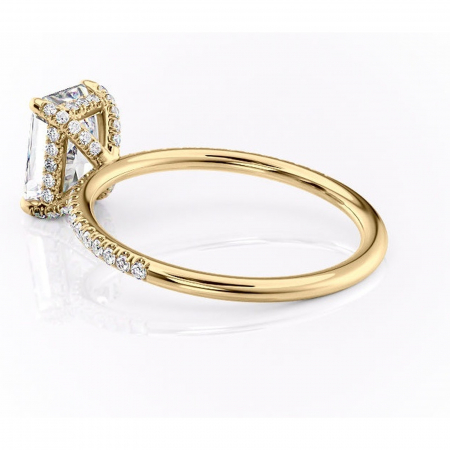 Inel de logodnă Estelle din aur Galben 18kt cu moissanite tăietură radiantă – Montură pavé rafinată pentru profil înalt | Personalizează și configurează gratuit online [4]