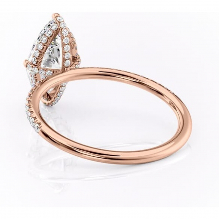 Inel de logodnă Estelle din aur Rose 14kt cu moissanite tăietură marquise – Montură pavé rafinată pentru profil înalt | Personalizează și configurează gratuit online [3]