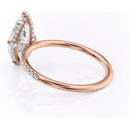 Inel de logodnă Estelle din aur Rose 14kt cu moissanite tăietură marquise – Montură pavé rafinată pentru profil înalt | Personalizează și configurează gratuit online [4]