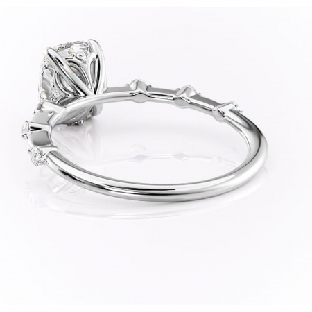 Inel de logodnă Evelina din aur Alb 14kt cu moissanite tăietură asscher – Solitar rafinată pentru profil mediu | Personalizează și configurează gratuit online [3]