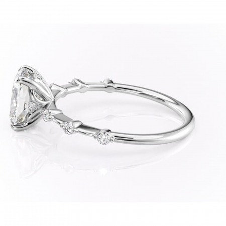 Inel de logodnă Evelina din aur Alb 14kt cu moissanite tăietură asscher – Solitar rafinată pentru profil mediu | Personalizează și configurează gratuit online [5]