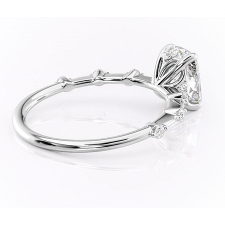 Inel de logodnă Evelina din aur Alb 14kt cu moissanite tăietură asscher – Solitar rafinată pentru profil mediu | Personalizează și configurează gratuit online [2]