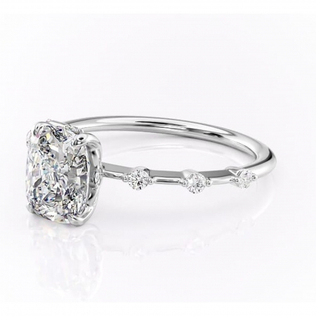 Inel de logodnă Evelina din aur Alb 14kt cu moissanite tăietură asscher – Solitar rafinată pentru profil mediu | Personalizează și configurează gratuit online [6]