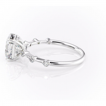 Inel de logodnă Evelina din aur Alb 14kt cu moissanite tăietură asscher – Solitar rafinată pentru profil mediu | Personalizează și configurează gratuit online [5]