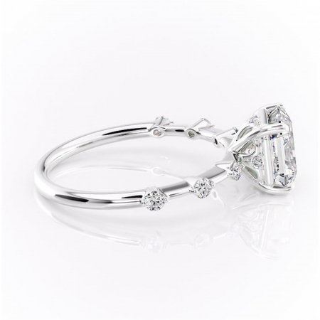 Inel de logodnă Evelina din aur Alb 14kt cu moissanite tăietură asscher – Solitar rafinată pentru profil mediu | Personalizează și configurează gratuit online [1]