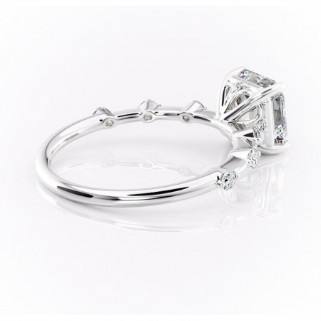 Inel de logodnă Evelina din aur Alb 14kt cu moissanite tăietură asscher – Solitar rafinată pentru profil mediu | Personalizează și configurează gratuit online [2]