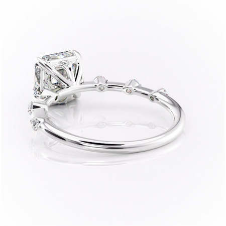 Inel de logodnă Evelina din aur Alb 14kt cu moissanite tăietură asscher – Solitar rafinată pentru profil mediu | Personalizează și configurează gratuit online [3]