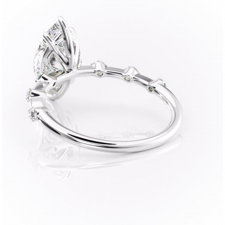 Inel de logodnă Evelina din aur Alb 14kt cu moissanite tăietură marquise – Solitar rafinată pentru profil mediu | Personalizează și configurează gratuit online [3]