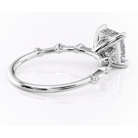 Inel de logodnă Evelina din aur Alb 14kt cu moissanite tăietură princess – Solitar rafinată pentru profil mediu | Personalizează și configurează gratuit online [2]