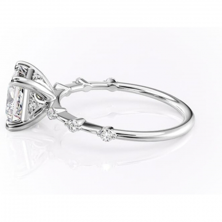 Inel de logodnă Evelina din aur Alb 14kt cu moissanite tăietură princess – Solitar rafinată pentru profil mediu | Personalizează și configurează gratuit online [5]